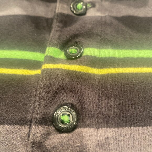 Old Navy Shirt Boy's Size XL Short Sleeve Polo Shirt Grey/Black/Yellow/Green - Picture 4 of 5